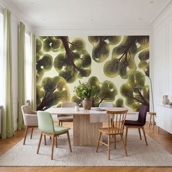 Wall mural Group of trees with green leaves (SKU: t01164) Wall mural Group of trees with green leaves (SKU: t01164)