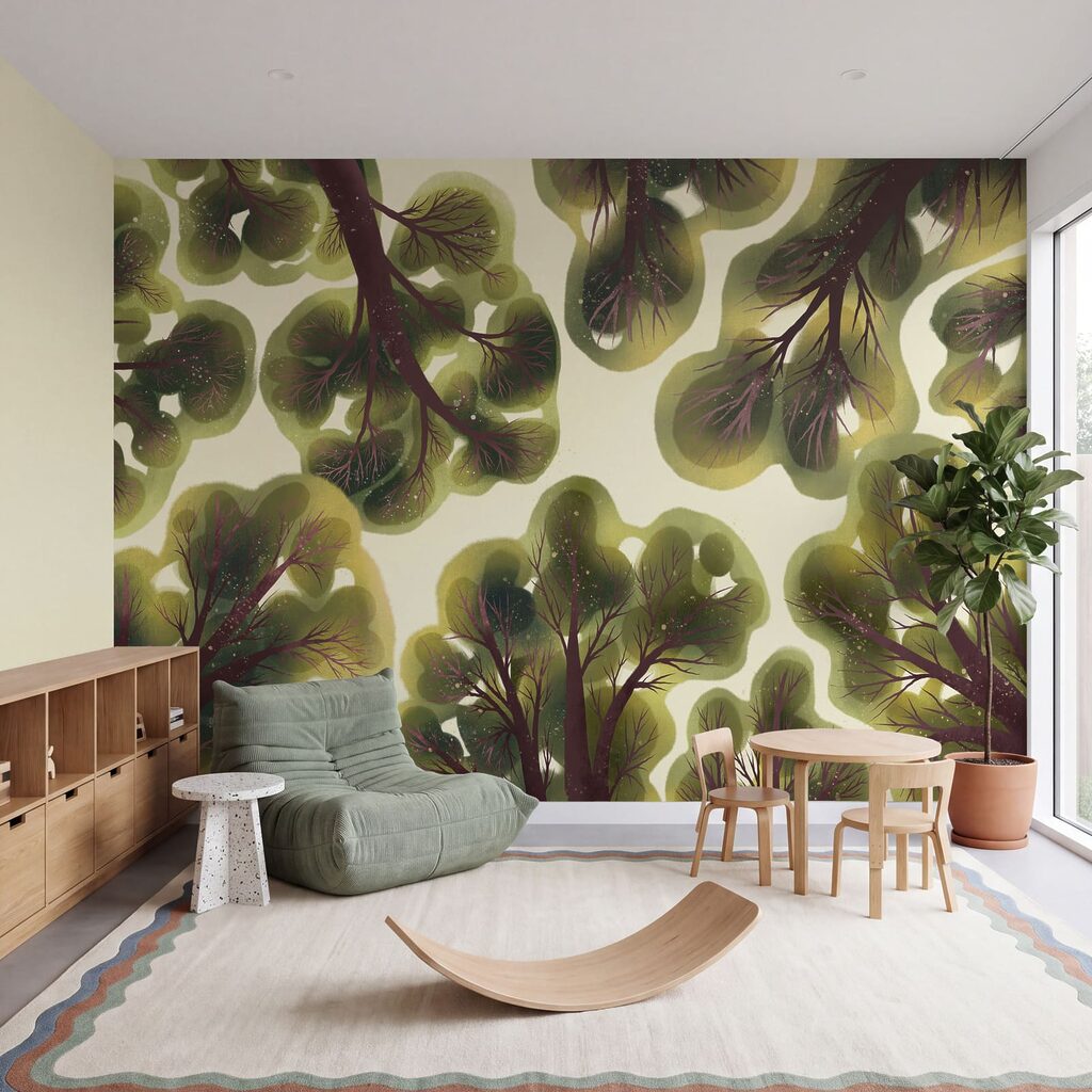 Wall mural Group of trees with green leaves (SKU: t01164) Wall mural Group of trees with green leaves (SKU: t01164)