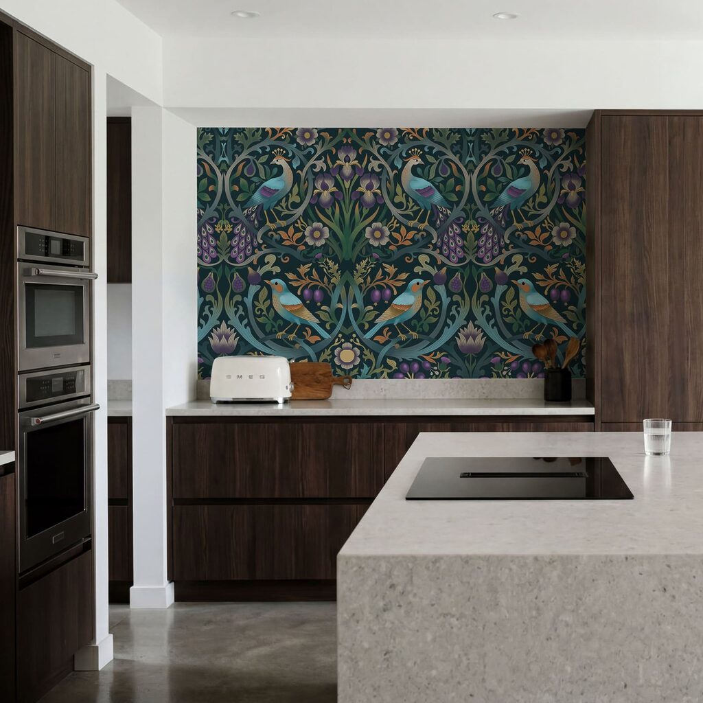 Wall mural Colorful floral pattern with birds and flowers (SKU: t01166)