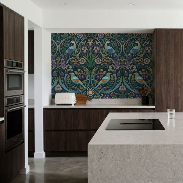 Wall mural Colorful floral pattern with birds and flowers (SKU: t01166)