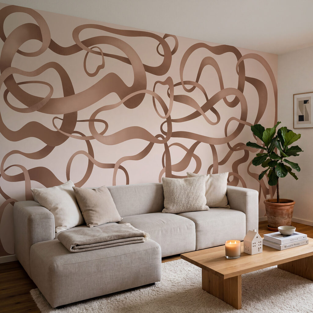 Wall mural Group of brown curly lines (SKU: t01168) Wall mural Group of brown curly lines (SKU: t01168)