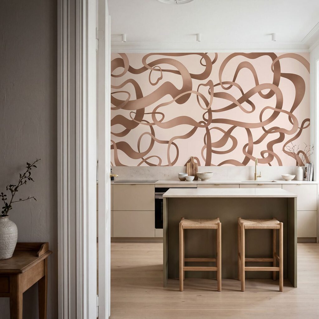 Wall mural Group of brown curly lines (SKU: t01168) Wall mural Group of brown curly lines (SKU: t01168)