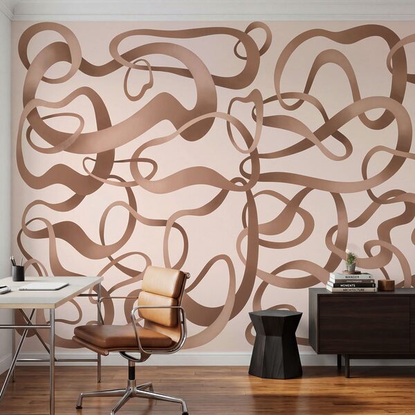 Wall mural Group of brown curly lines (SKU: t01168) Wall mural Group of brown curly lines (SKU: t01168)