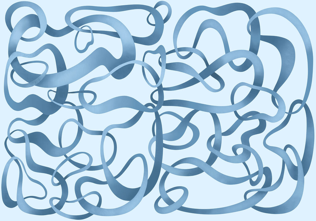Wall mural Blue swirly lines on a white background (SKU: t01168v1) Wall mural Blue swirly lines on a white background (SKU: t01168v1)