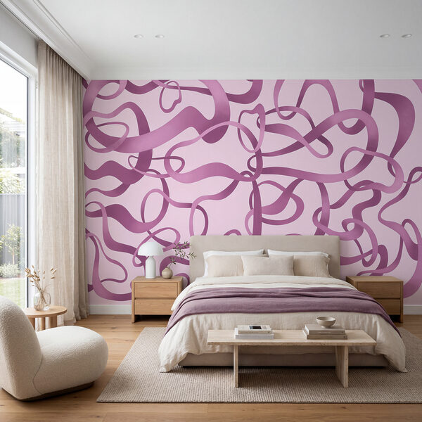 Wall mural Pink and purple swirly lines (SKU: t01168v3)
