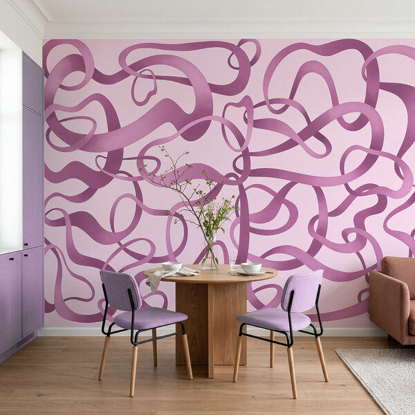 Wall mural Pink and purple swirly lines (SKU: t01168v3)