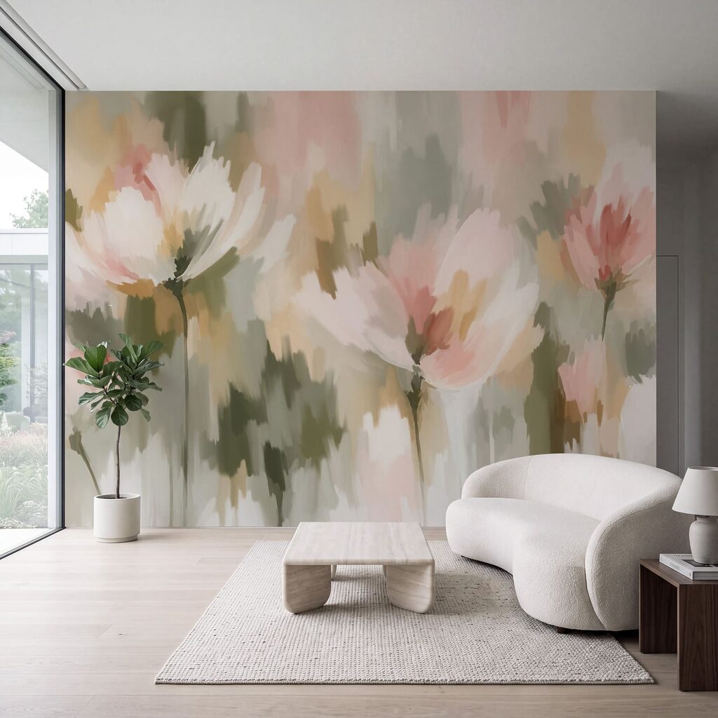 Wall mural Painting of flowers (SKU: t01189)
