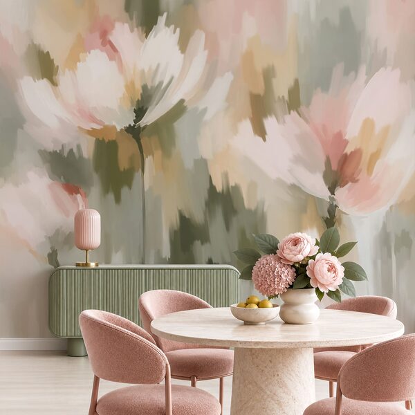 Wall mural Painting of flowers (SKU: t01189)