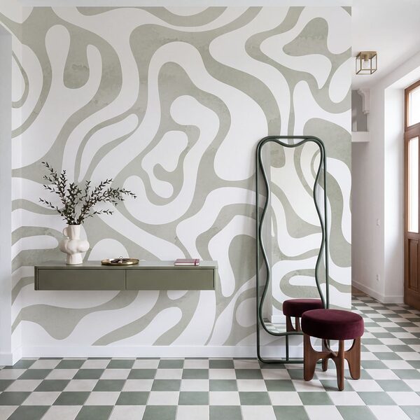 Wall mural White and gray pattern (SKU: t01191) Wall mural White and gray pattern (SKU: t01191)