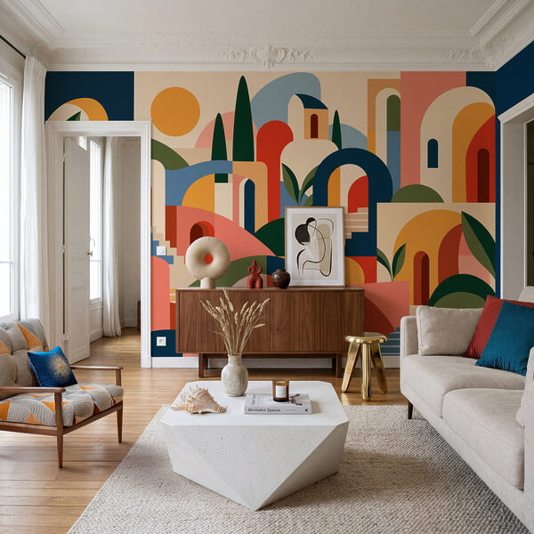 Wall mural Colorful art of a city (SKU: t01143)