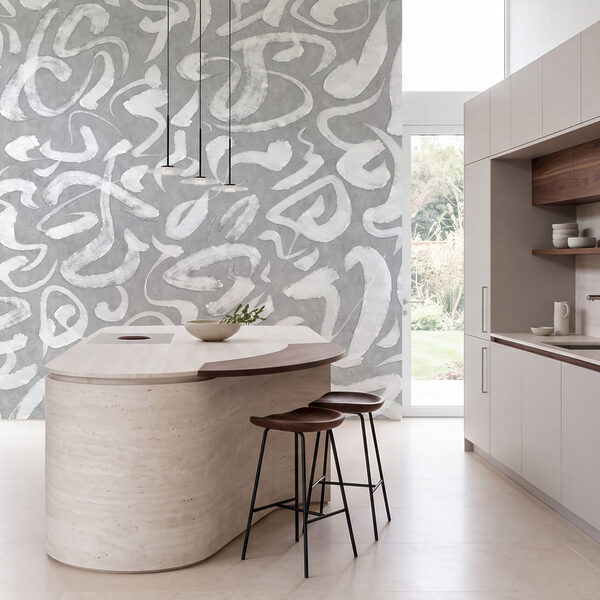 Wall mural White pattern on a grey surface (SKU: t01147) Wall mural White pattern on a grey surface (SKU: t01147)