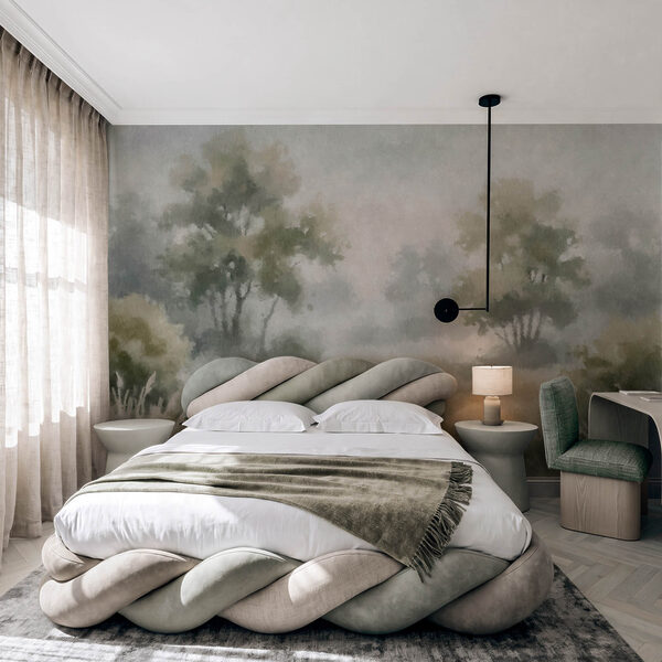 Wall mural Painting of trees and grass (SKU: t01160)