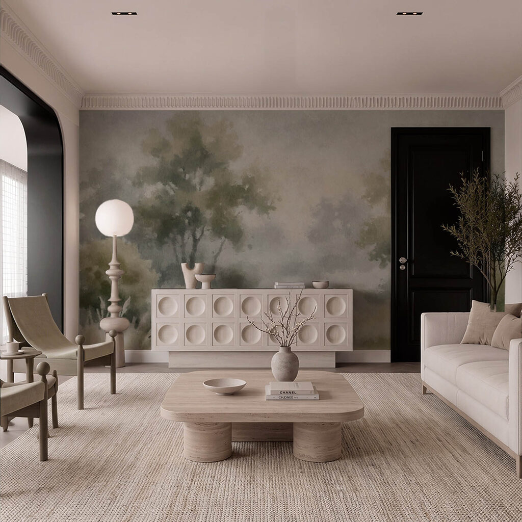 Wall mural Painting of trees and grass (SKU: t01160)