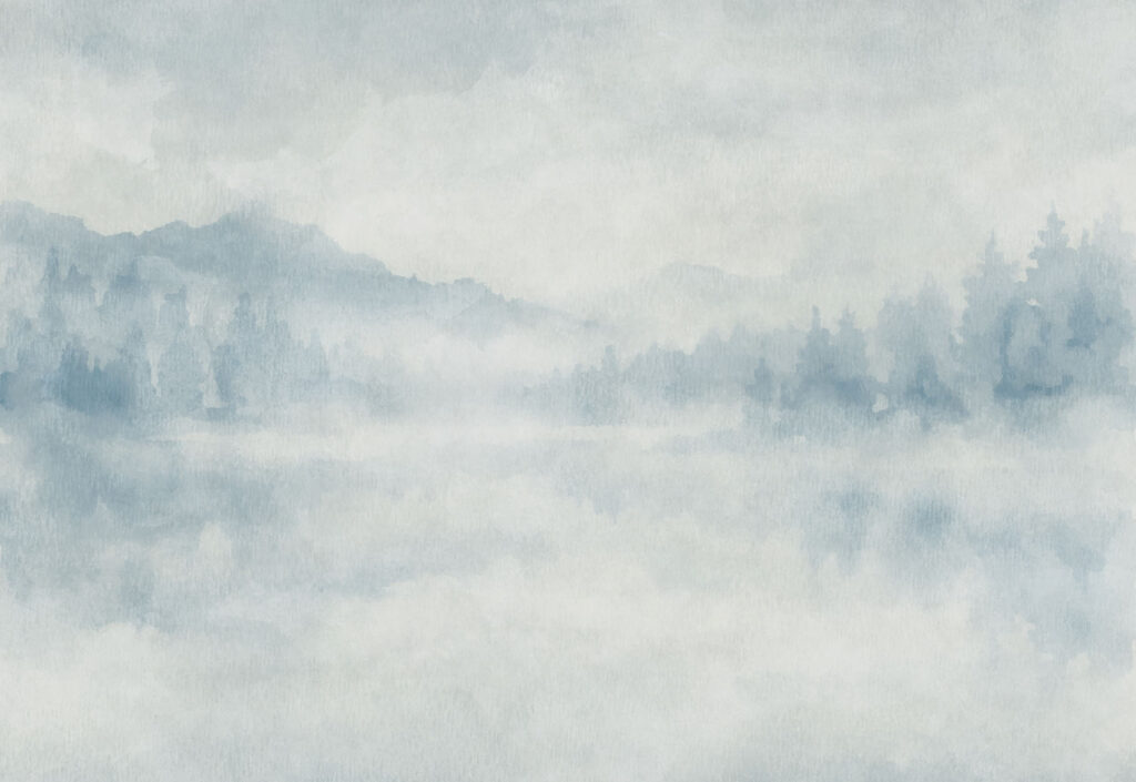 Wall mural Foggy landscape with trees (SKU: t01162)