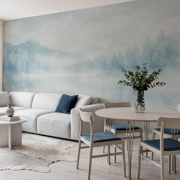Wall mural Foggy landscape with trees (SKU: t01162)