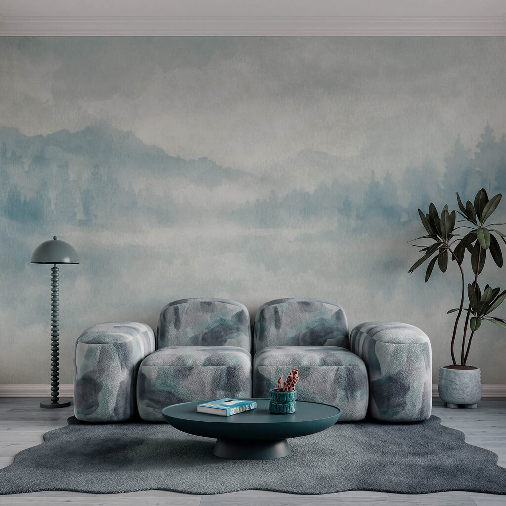 Wall mural Foggy landscape with trees (SKU: t01162)