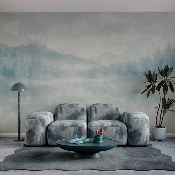 Wall mural Foggy landscape with trees (SKU: t01162)